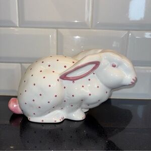 Tiffany & Co. White and Pink Polka Dot Bunny Figurine